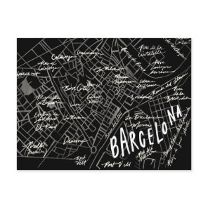 Black Barcelona Spain Vintage Travel New Postcard