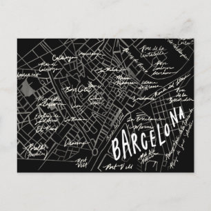 Black Barcelona Spain Vintage Travel New Postcard