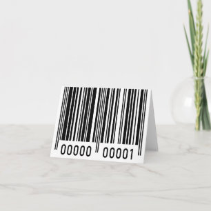 Black Barcode Note Card