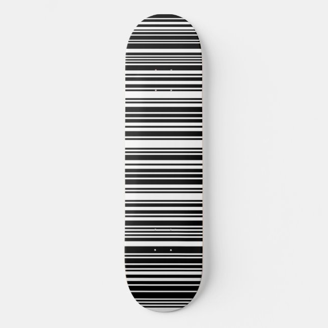 Black Barcode Skateboard Deck (Front)