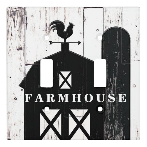 Black Barn White Wood Rustic Farmhouse Country Light Switch Cover