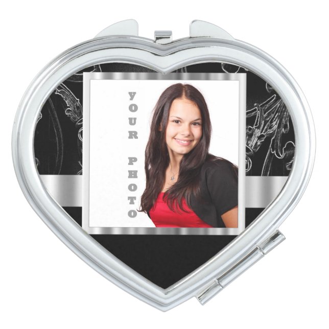 Black baroque instagram template makeup mirror (Front)