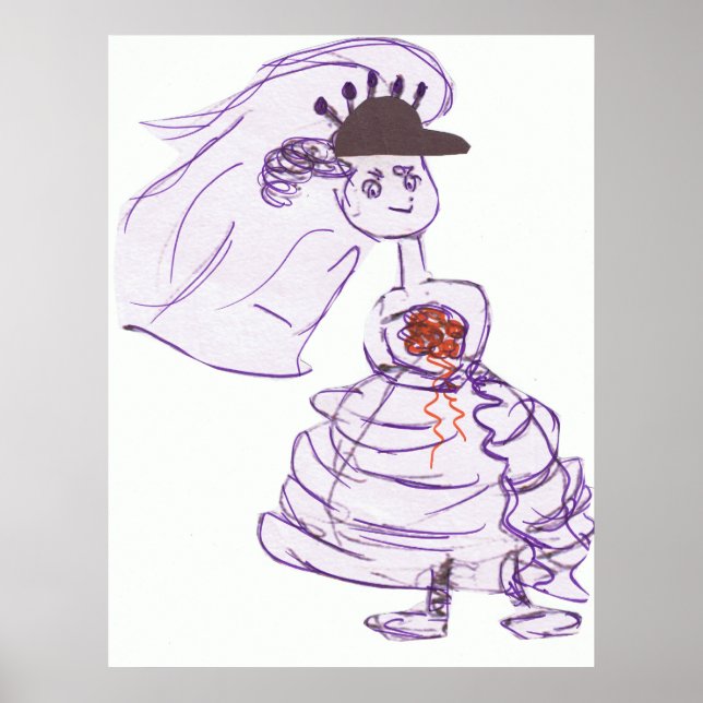 Black Baseball Cap Bride Poster (Front)