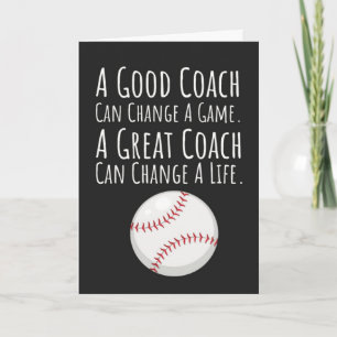 Black Baseball Coach Cards Sport Team Trainer 