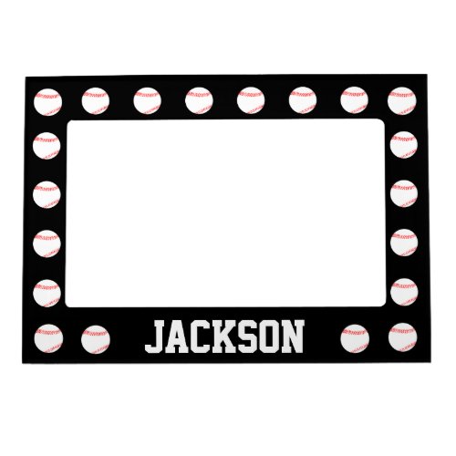 Black Baseball Custom Magnetic Picture Frame