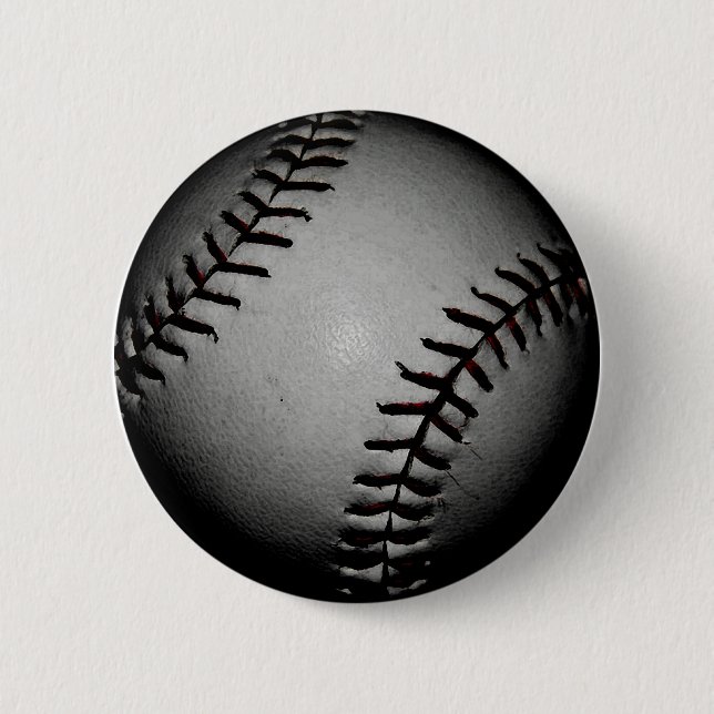 Black baseball pinback button (Front)