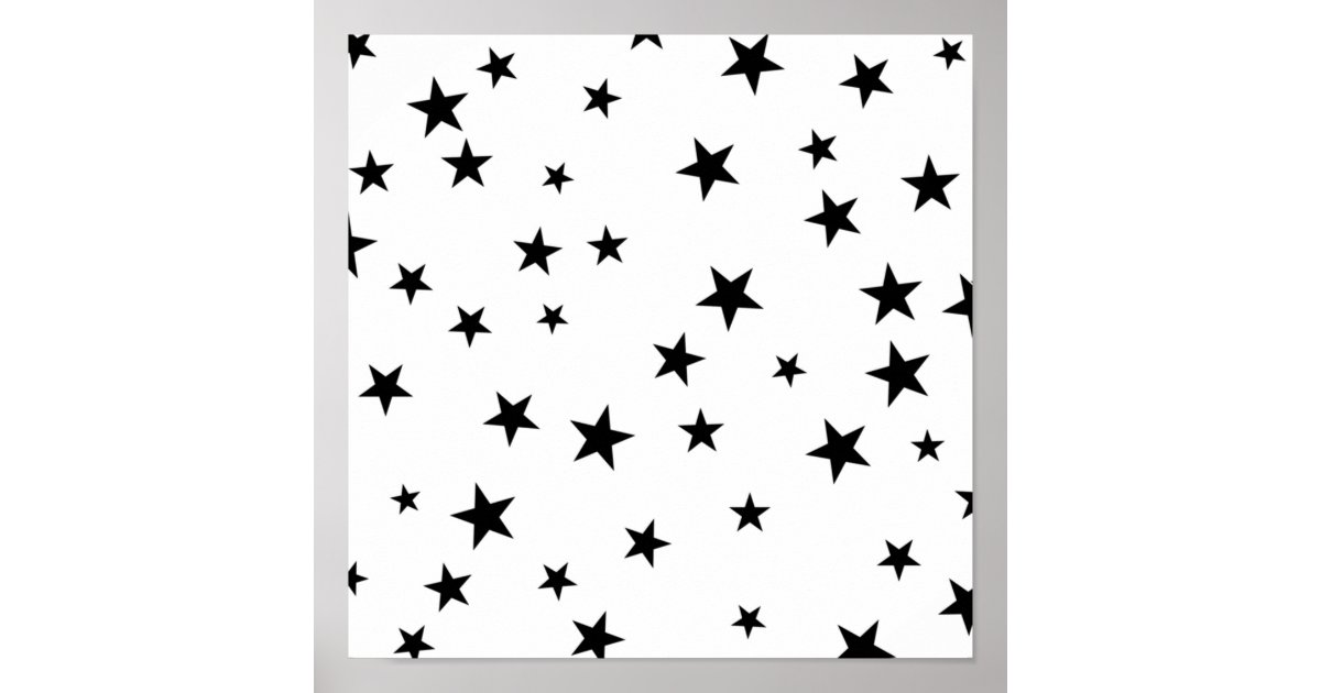 black basic star pattern poster | Zazzle