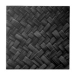 Black Basket Weave Pattern Ceramic Tile at Zazzle