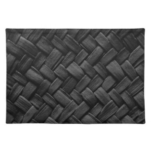 black basket weave pattern cloth placemat
