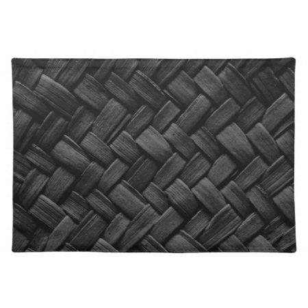 Black Basket Weave Pattern Cloth Placemat