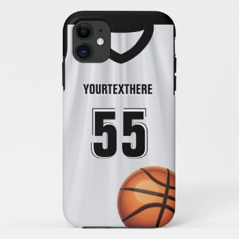 Black Basketball Dress Name &  Number Iphone 11 Case by zlatkocro at Zazzle