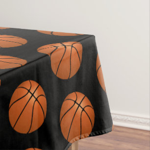 Black Basketball Kids Birthday Party Tablecloth