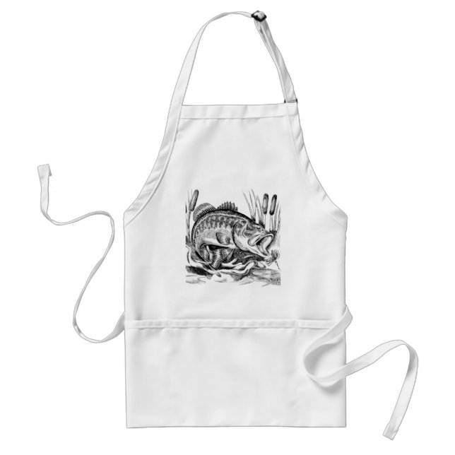 Black bass adult apron (Front)