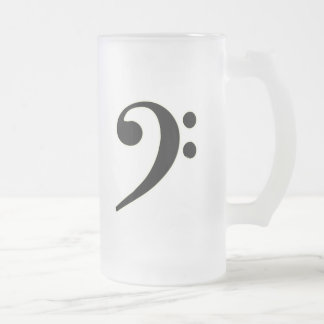 Black Bass Clef Frosted Glass Beer Mug