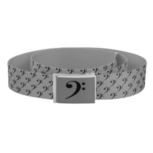 Black Bass Clef on Gray Belt