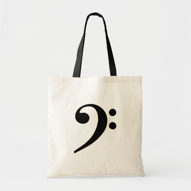 Black Bass Clef Tote Bag (Front)