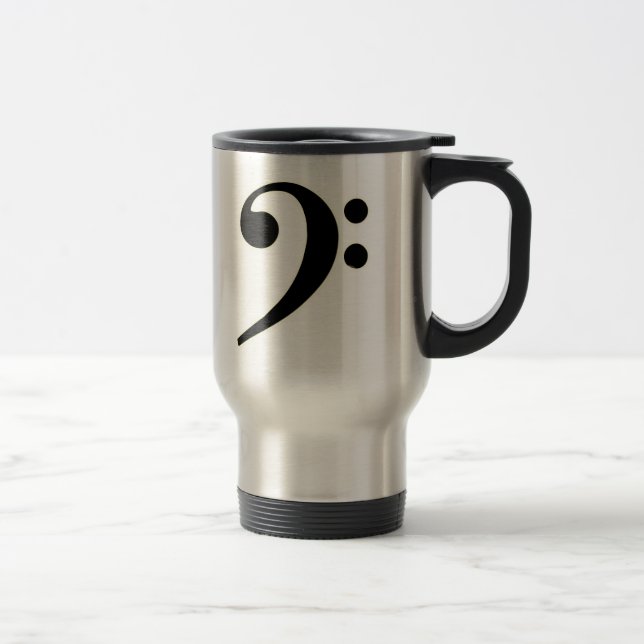 Black Bass Clef Travel Mug (Right)