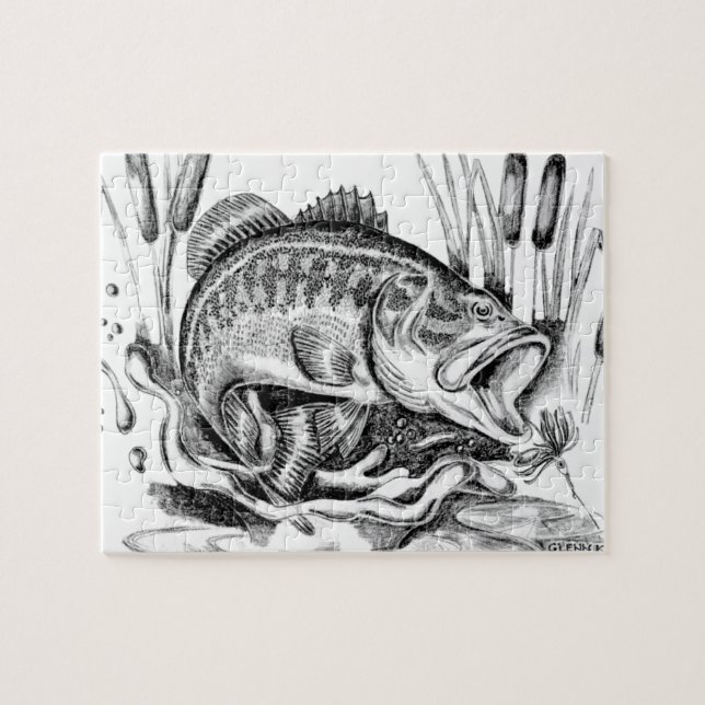 Black bass jigsaw puzzle (Horizontal)