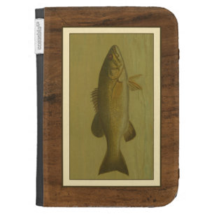 Black Bass on a Green Background Kindle Keyboard Case