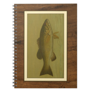 Black Bass on a Green Background Notebook