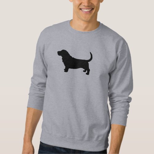 Black Basset Hound Silhouette  Cool Scent Hound Sweatshirt