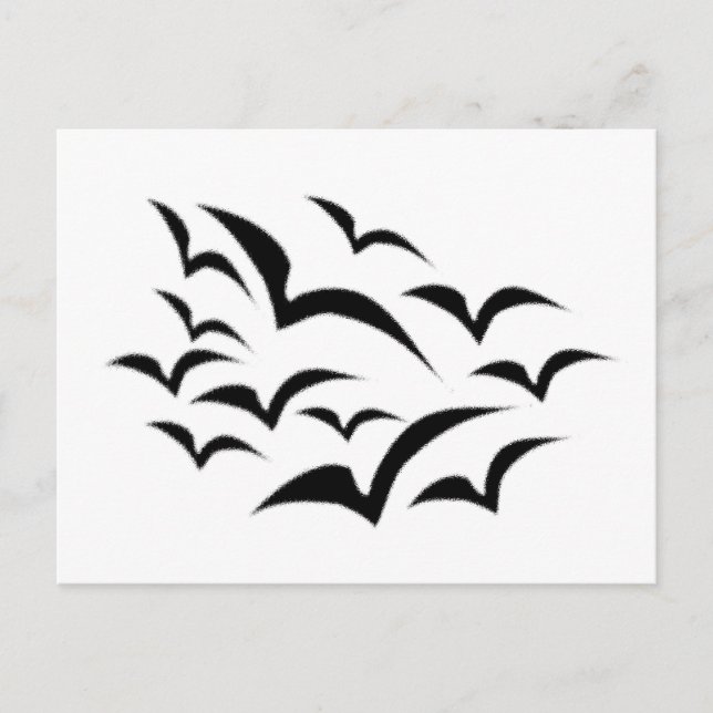 Black Bat Cloud Postcard (Front)
