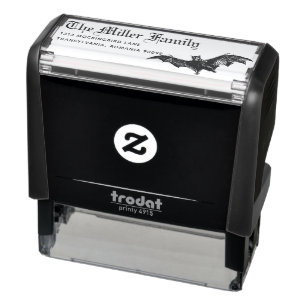 Black Bat Custom Name Return Address Self-inking Stamp
