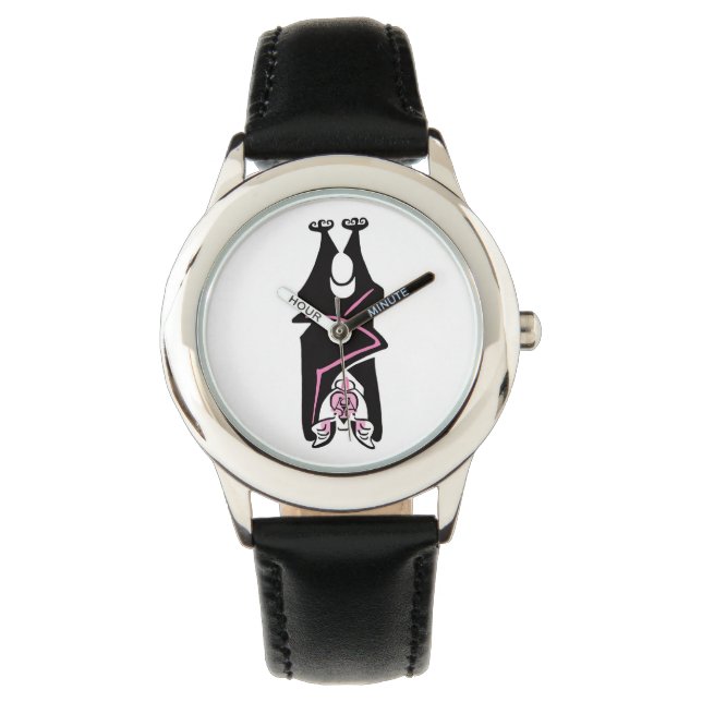 Black BAT- Halloween - Batty - Kids Watch (Front)