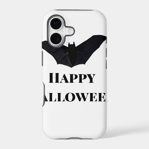 Black bat happy Halloween add name text witches iPhone 17 Case