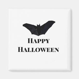 Black bat happy Halloween add name text witches Magnet