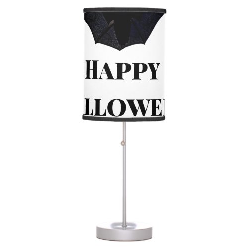 Black bat happy Halloween add name text witches  Table Lamp