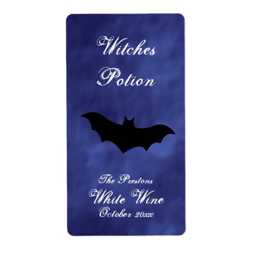 Black Bat in Purple Haze Witches Potion Wine Label