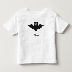 Black Bat Personalized Name Toddler T-shirt
