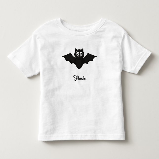 Black Bat Personalized Name Toddler T-shirt (Front)