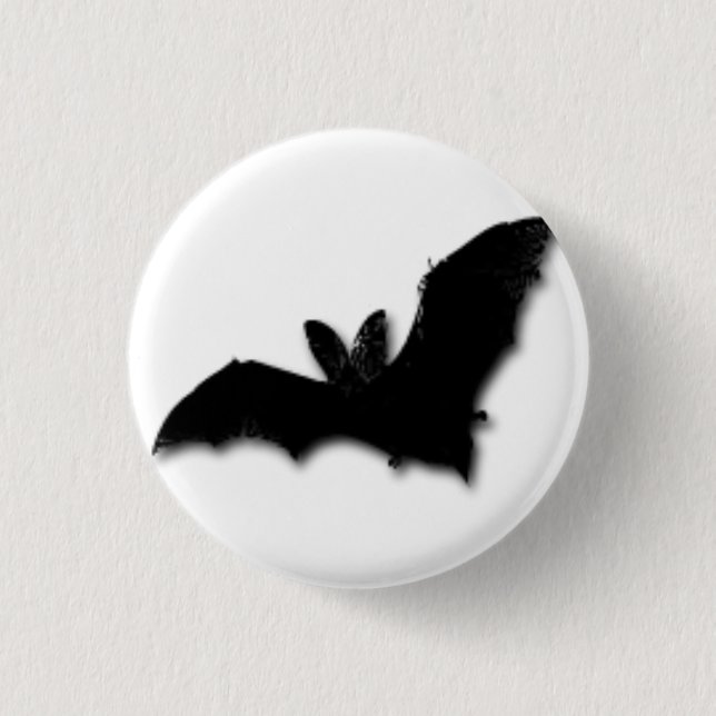 Black Bat Pinback Button (Front)