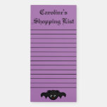 Black Bat Purple Shopping List Magnetic Notepad at Zazzle