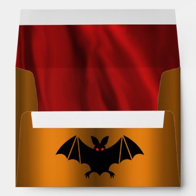 Black Bat, Red Silk and Gold Halloween