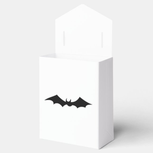 Black Bat spooky image Favor Boxes (Opened)