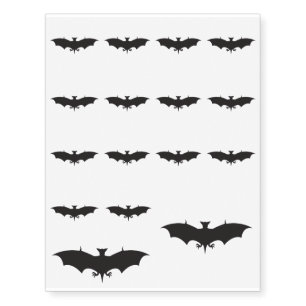 Black Bat Temporary Tattoos