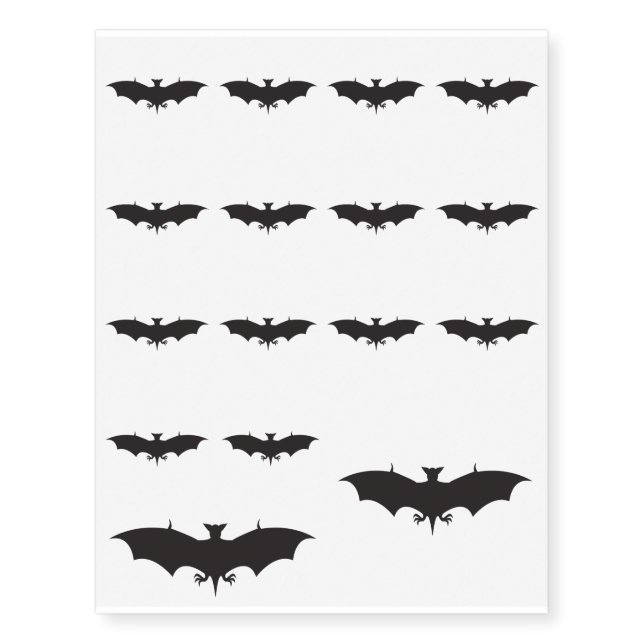 Black Bat Temporary Tattoos (Front)
