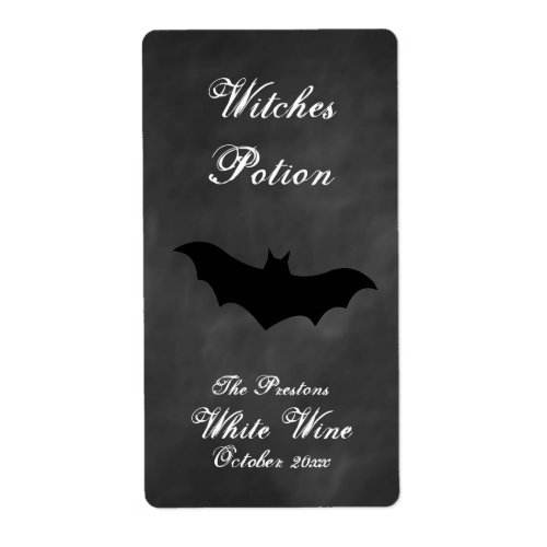 Black Bat Witches Potion Wine Label