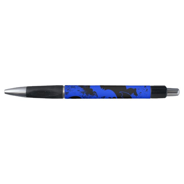 Black Bats In Flight Blue Pen (Front)