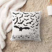 Black Bats Music Design Throw Pillow (Blanket)