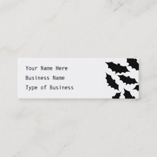 Black Bats Pattern. Mini Business Card