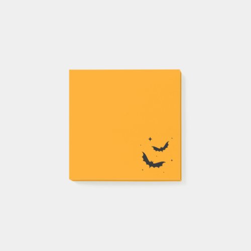 Black Bats Post It Notes  Orange