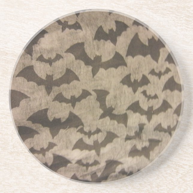 Black Bats Sandstone Coaster (Front)