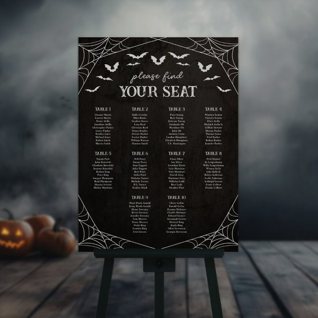 Black Bats Spiderweb Halloween Goth Wedding 10 Foam Board (Creator Uploaded)