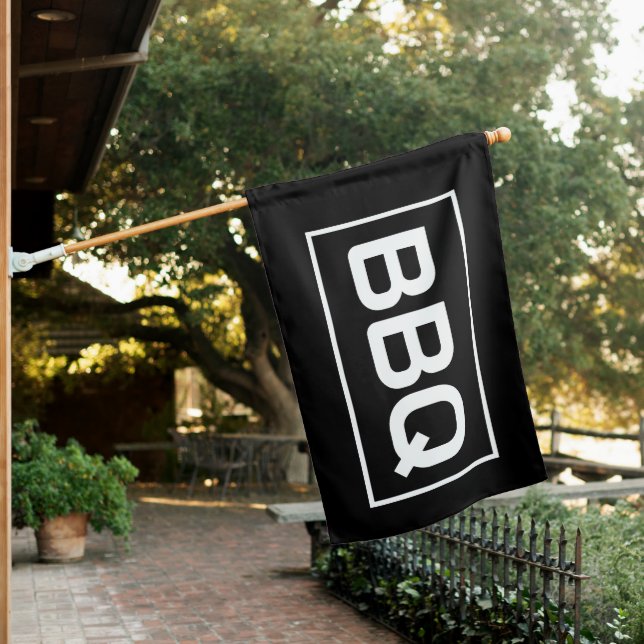BLACK BBQ SIGN FLAG (In SItu)