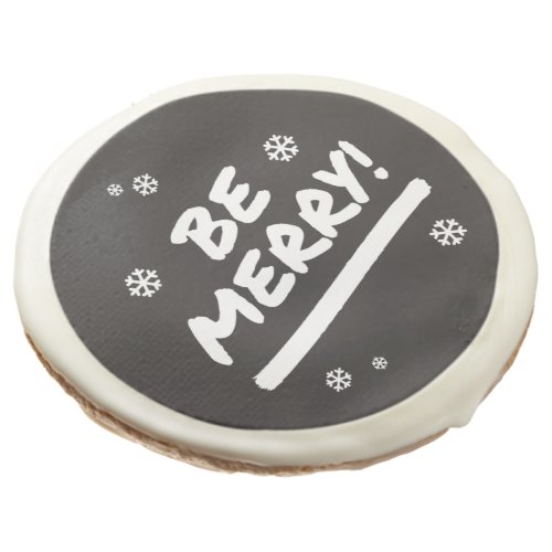 Black Be Merry Christmas Holiday Sugar Cookie