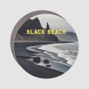 Black beach of Iceland Car Magnet